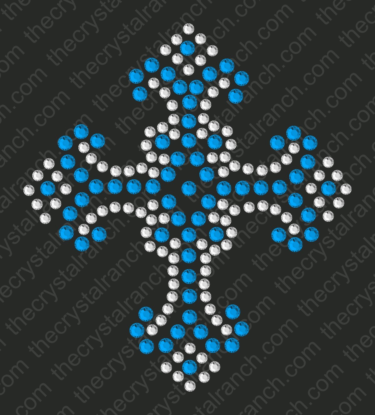 DJ037 Cross Rhinestone Decal
