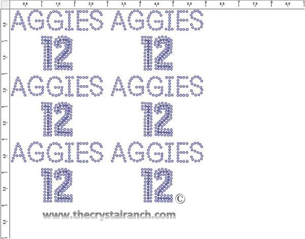 Aggies 12 - Petite (6) Rhinestone Transfer CRK035cs