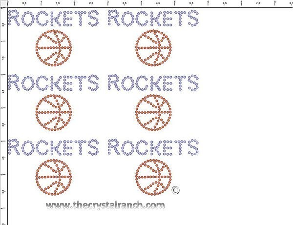 Rockets - Petite (6) Rhinestone Transfer CRK040cs