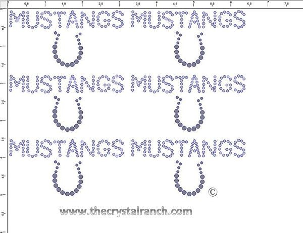 Mustangs - Petite (6) Rhinestone Transfer CRK042cs