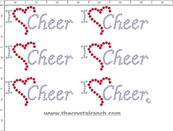 I Love Cheer - Petite (6) Rhinestone Transfer CRK057cs