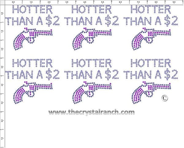 Hotter Than a $2 Pistol - Petite (6) Rhinestone Transfer CRK075cs