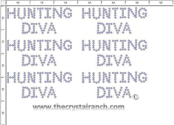 Hunting Diva - Petite (6) Rhinestone Transfer CRK079