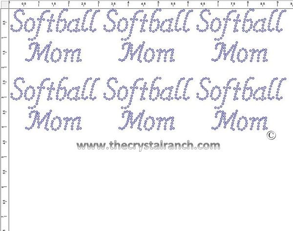 Softball Mom - (6) Rhinestone Transfer CRK089