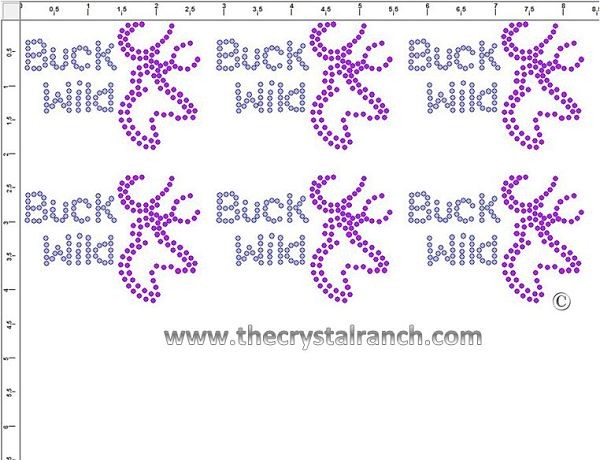 Buck Wild - Petite (6) Rhinestone Transfer CRK123cs