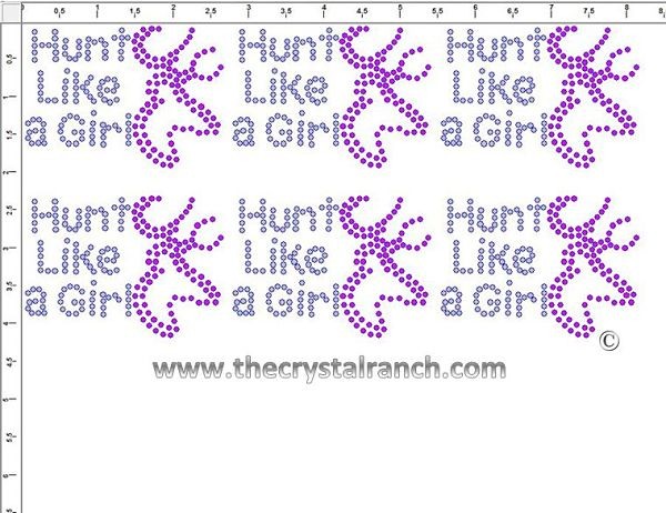 Hunt Like a Girl - Petite (6) Rhinestone Transfer CRK124cs