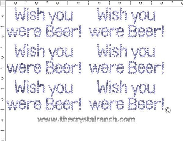 Wish you were Beer! - Petite (6) Rhinestone Transfer CRK128