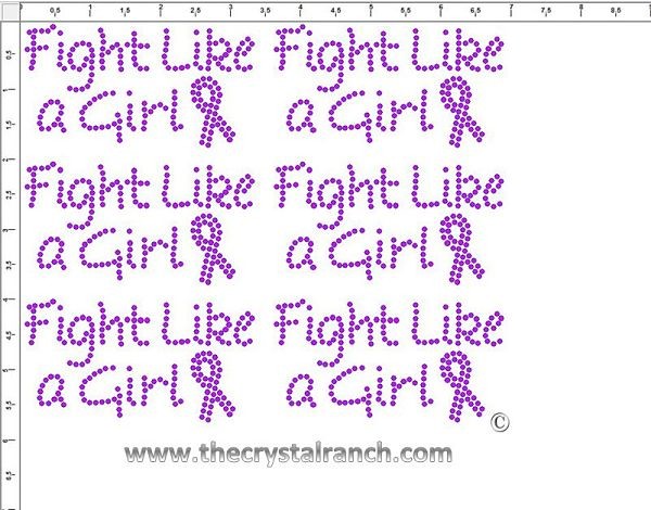 Fight Like a Girl - Petite (6) Rhinestud Transfer CRK132s