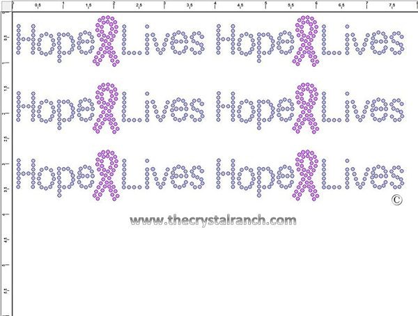 Hope Lives - Petite (6) Rhinestone Transfer CRK138