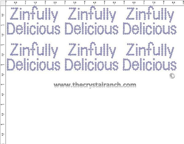 Zinfully Delicious - Petite (6) Rhinestone Transfer CRK141