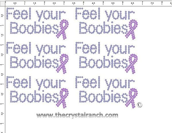 Feel Your Boobies - Petite (6) Rhinestone Transfer CRK149