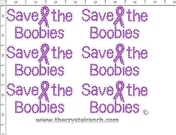 Save the Boobies - Petite (6) RhinestudTransfer CRK150