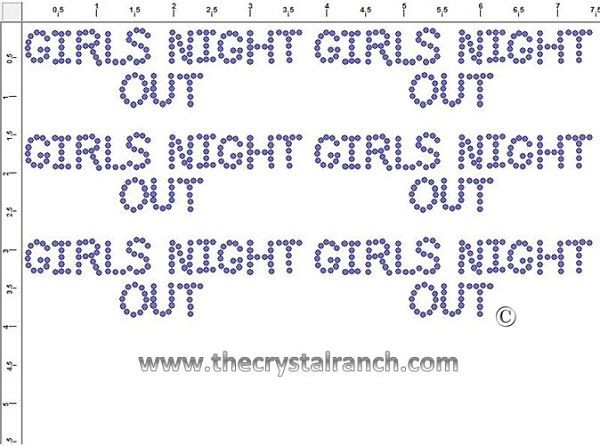 Girls Night Out - Petite (6) Rhinestone Transfer CRK153