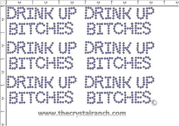 Drink Up Bitches - Petite (6) Rhinestone Transfer CRK156
