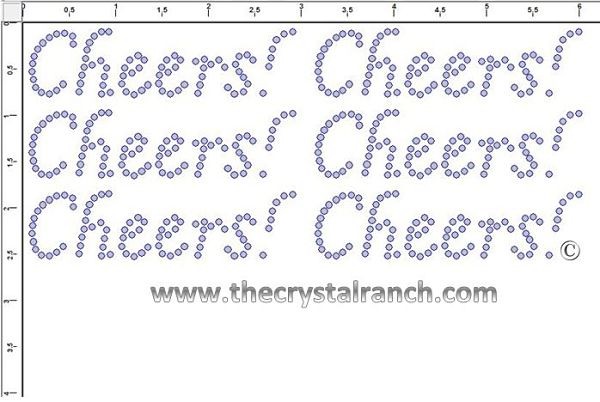 Cheers! - Petite (6) Rhinestone Transfers CRK013