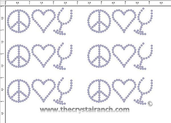 Peace Love Wine - Petite (6) Rhinestone Transfers CRK014