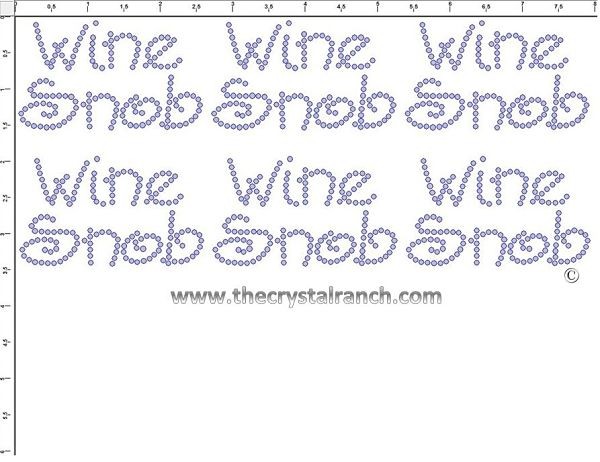 Wine Snob - Petite (6) Rhinestone Transfers CRK024