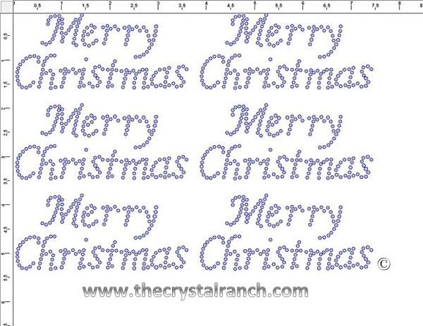 Merry Christmas - Petite (6) Rhinestone Transfers CRK029