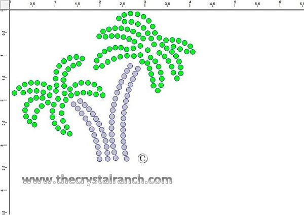 Palm Trees (Small) Rhinestone Transfer CRY098ck