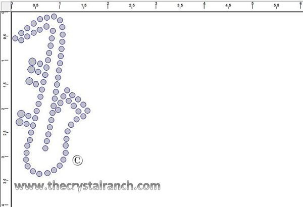 Saxaphone Rhinestone Transfer CRY082c
