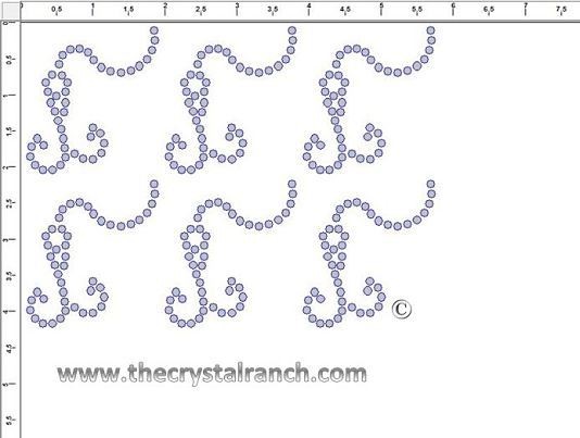 Fishing Hooks Rhinestone Transfer CRY187c
