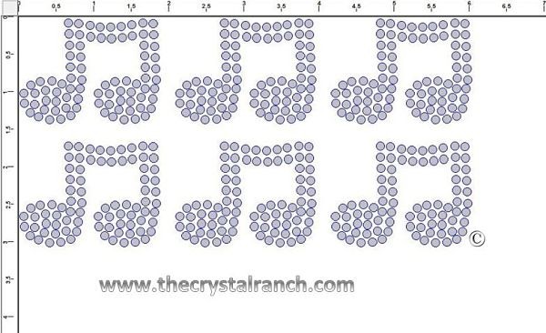 Musical Note Rhinestone Transfer CRY235c