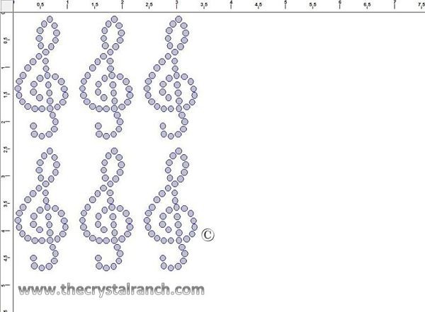 Musical Note Rhinestone Transfer CRY236c
