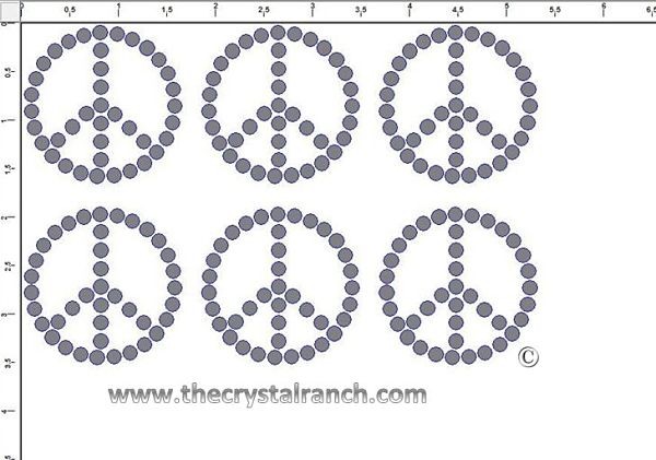Peace 1.75in Rhinestone Transfer CRY240c