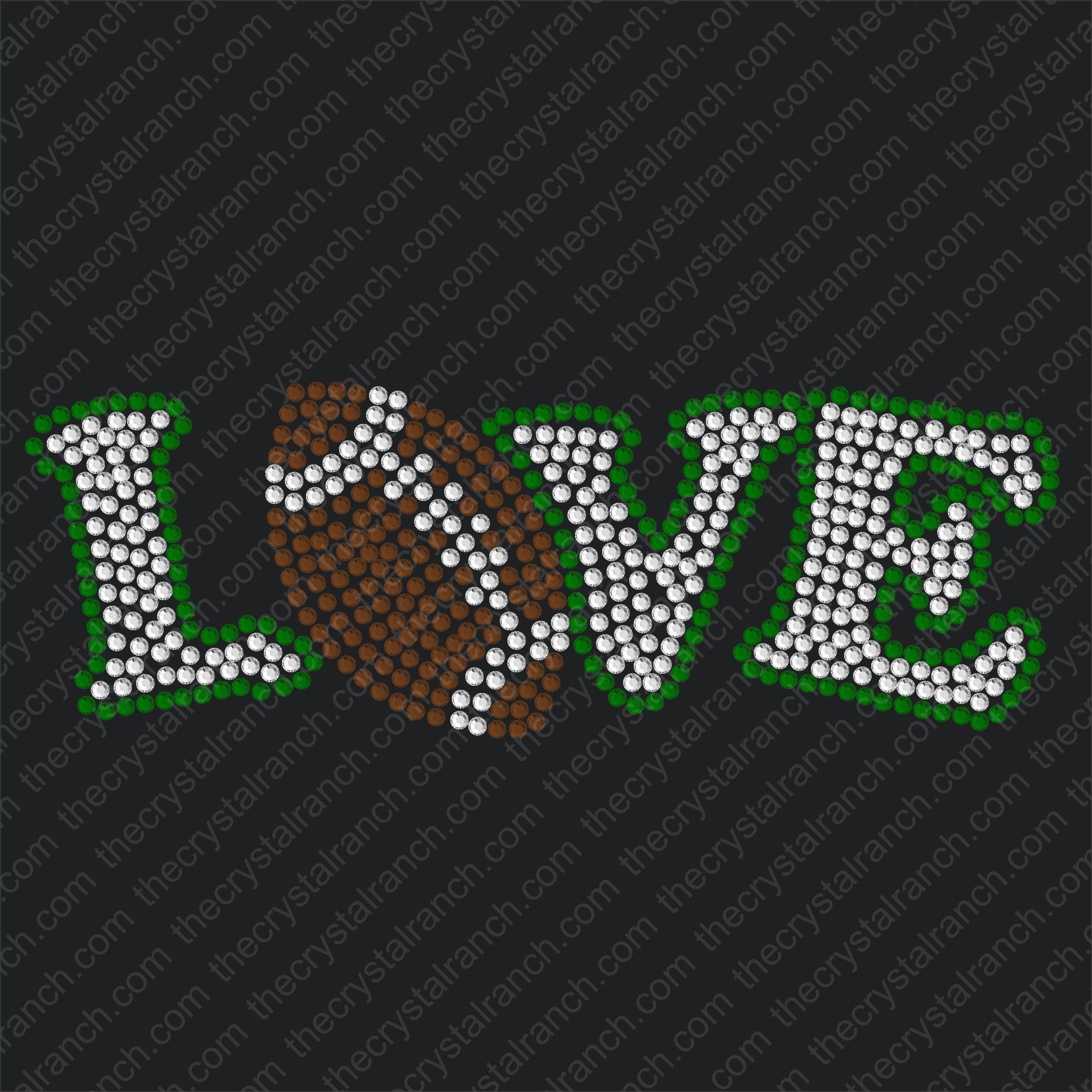 D010 Football Love Rhinestone Decal