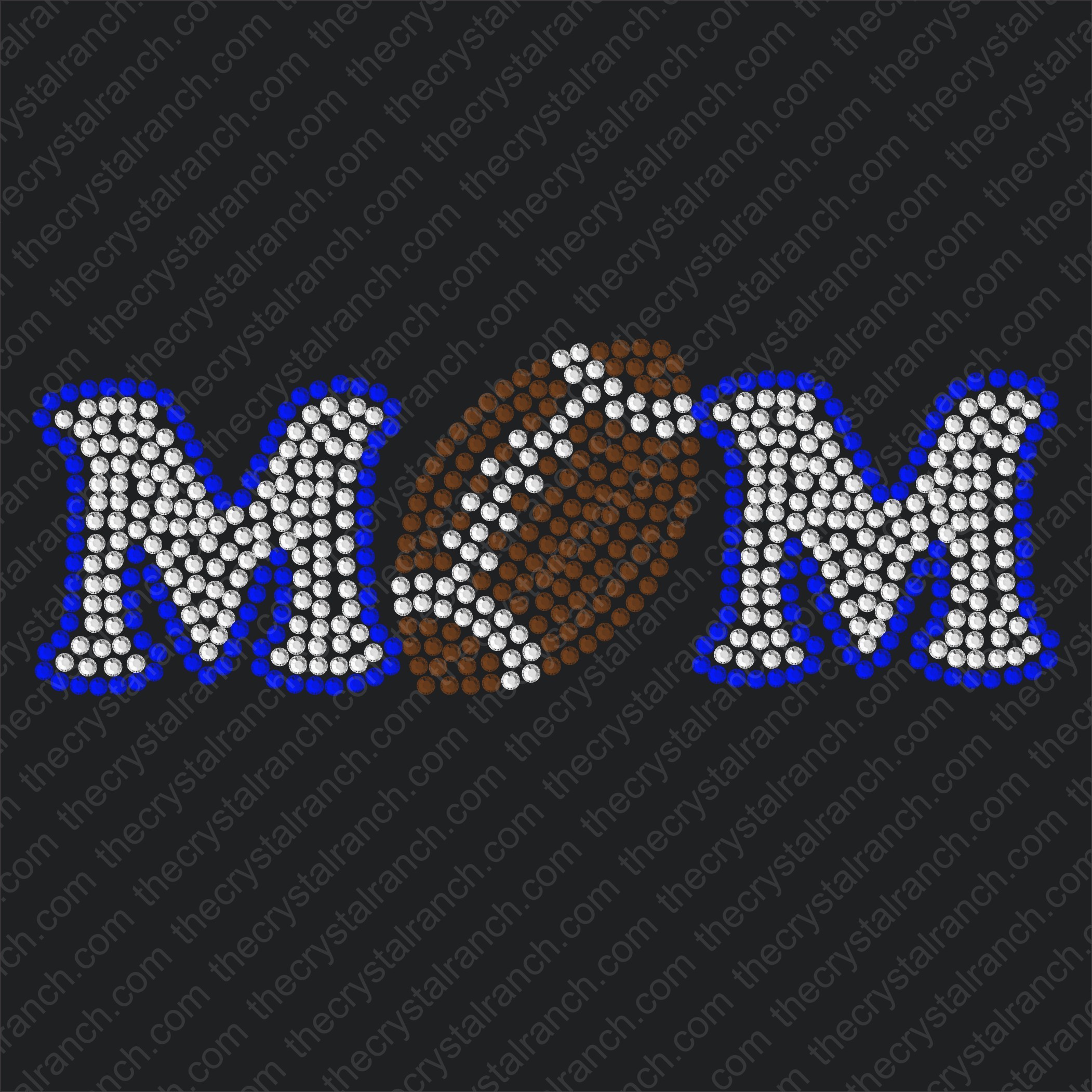 D009 Football Mom Rhinestone Decal