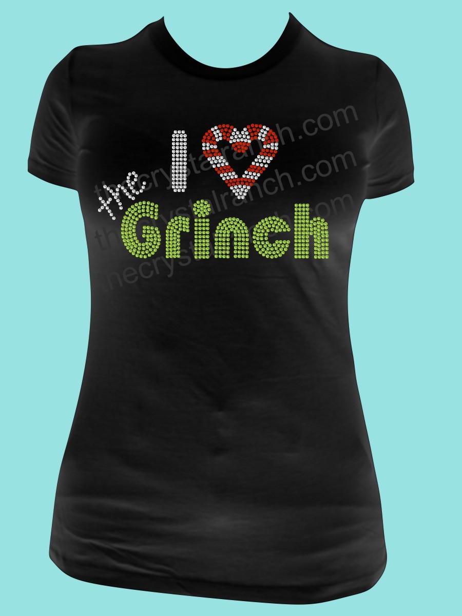 I Love the Grinch Rhinestone Tee TH080