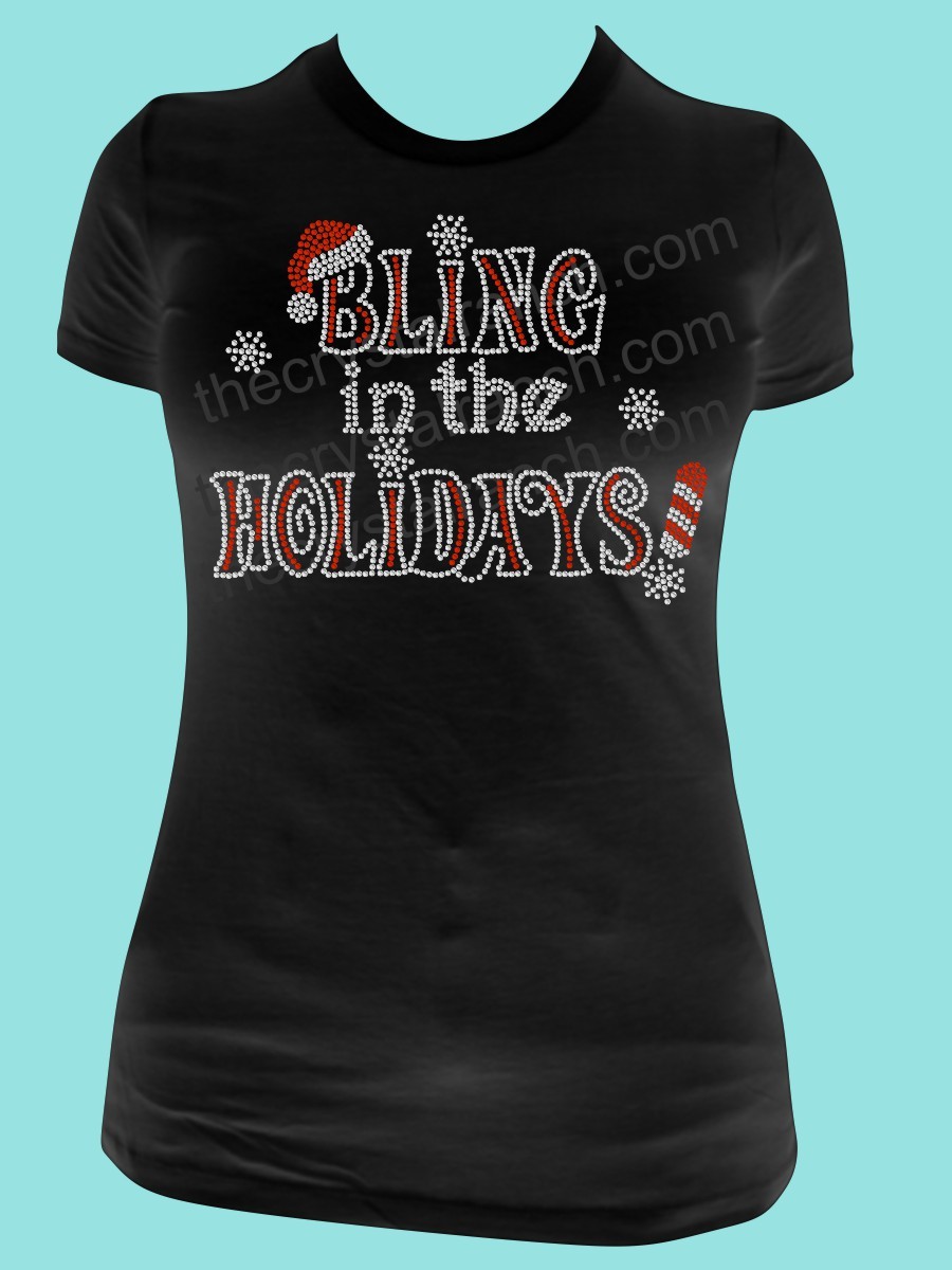 Bling in the Holidays! Rhinestone Tee TH096