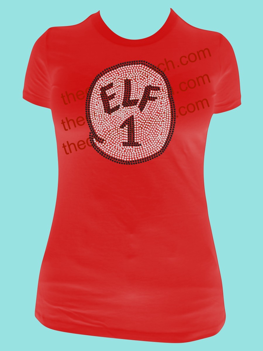 Elf 1 or 2 or 3... Rhinestone Tee TH125 