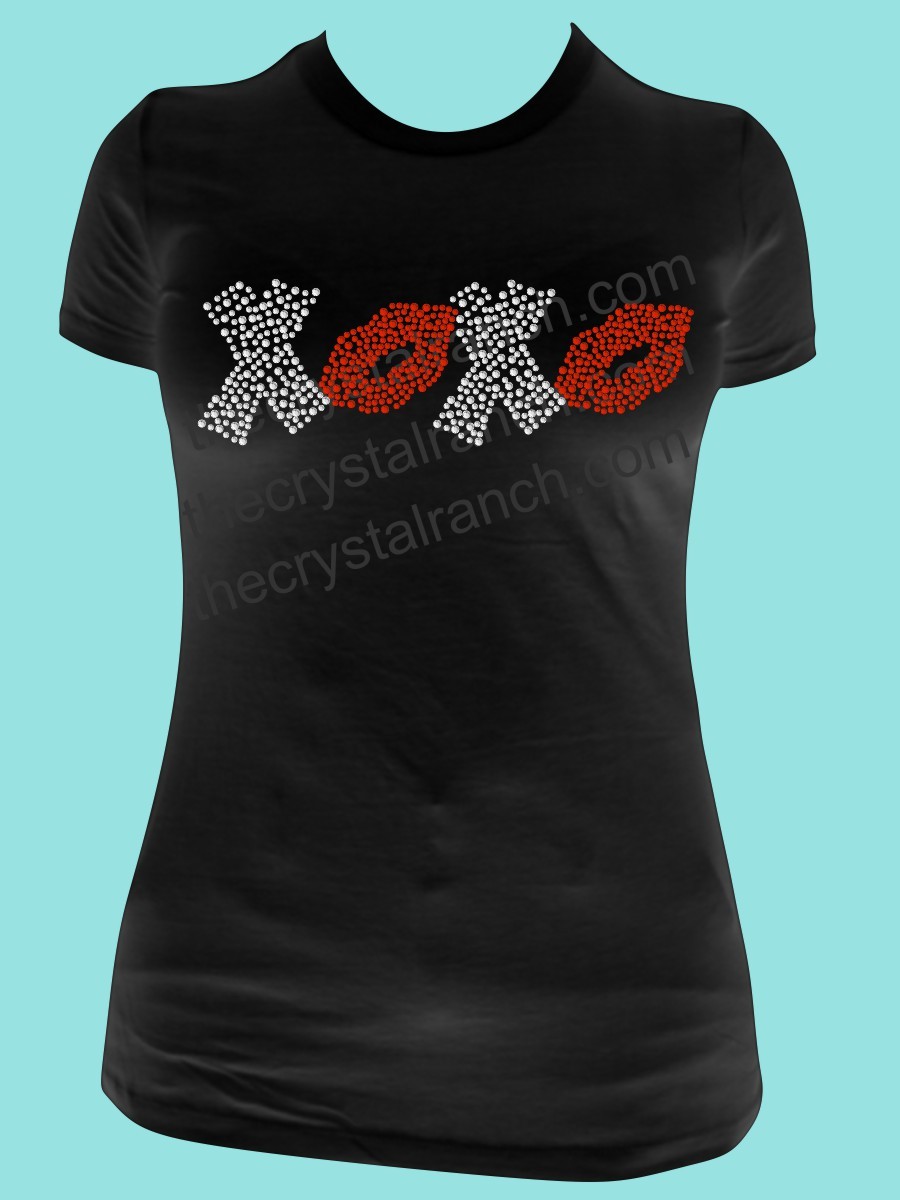 XOXO (lips) Rhinestone Tee TH136