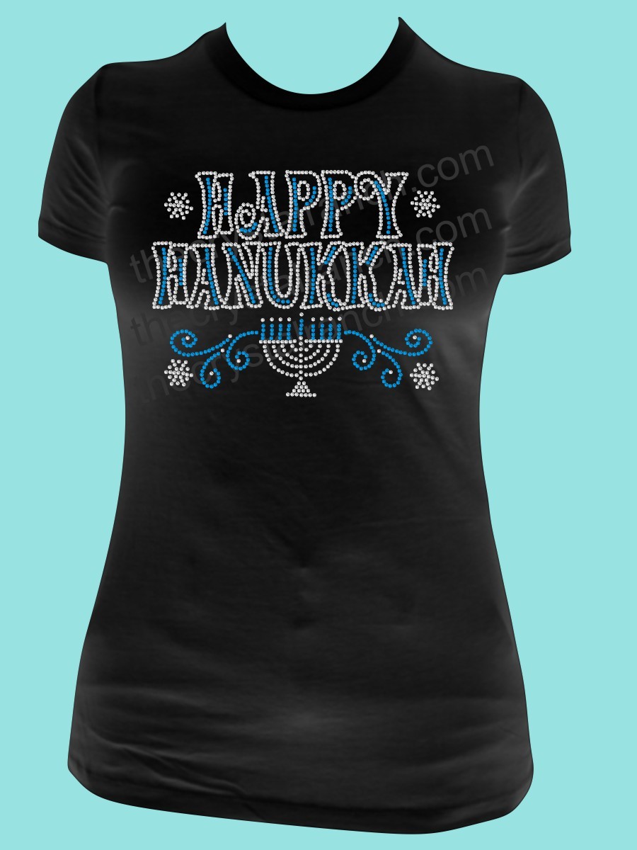 Happy Hanukkah Rhinestone Tee TH149