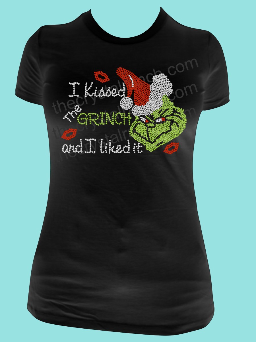 I Kissed the Grinch and I Liked it Rhinestone Tee TH197