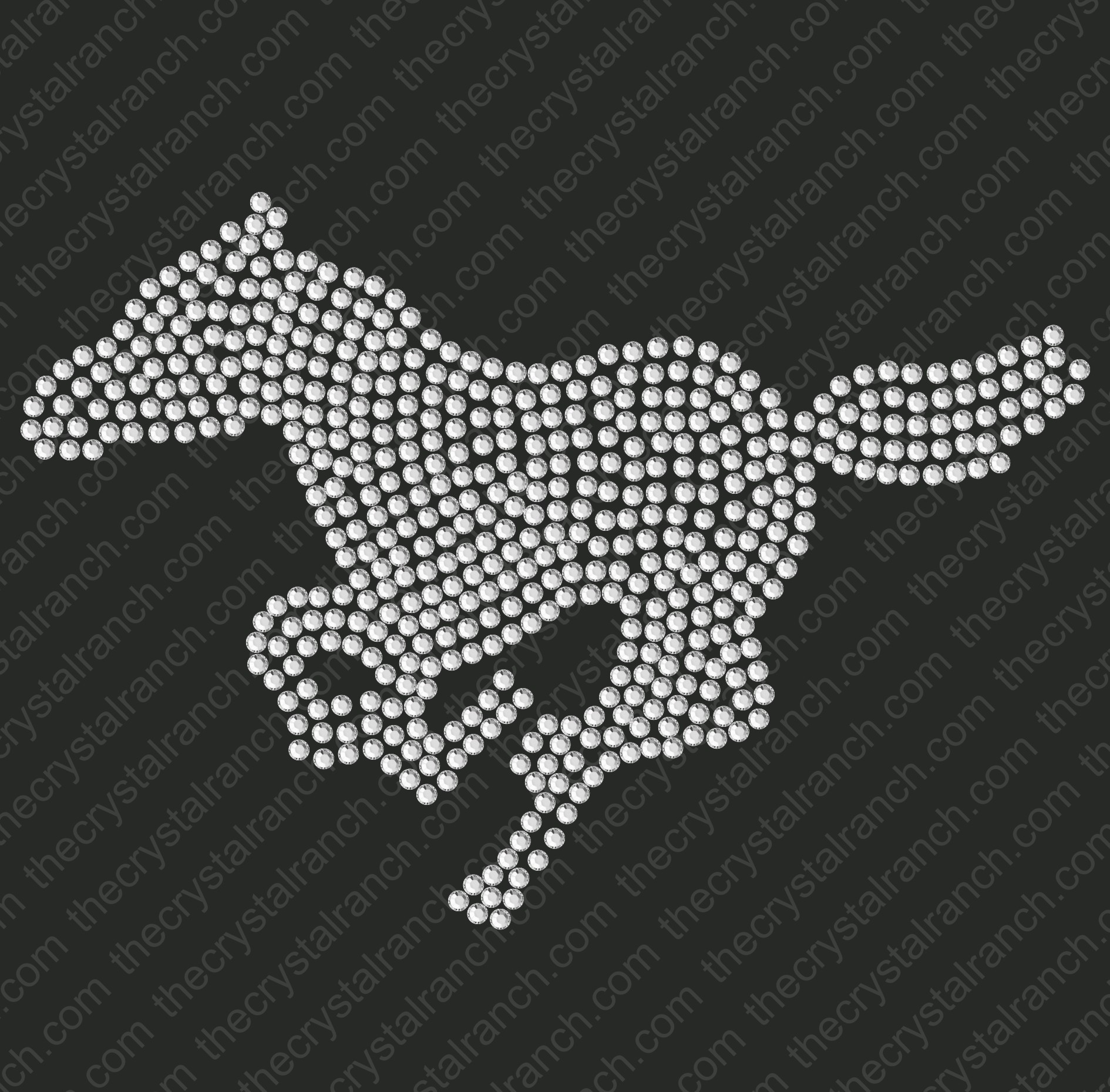 DT011 Mustang Rhinestone Decal