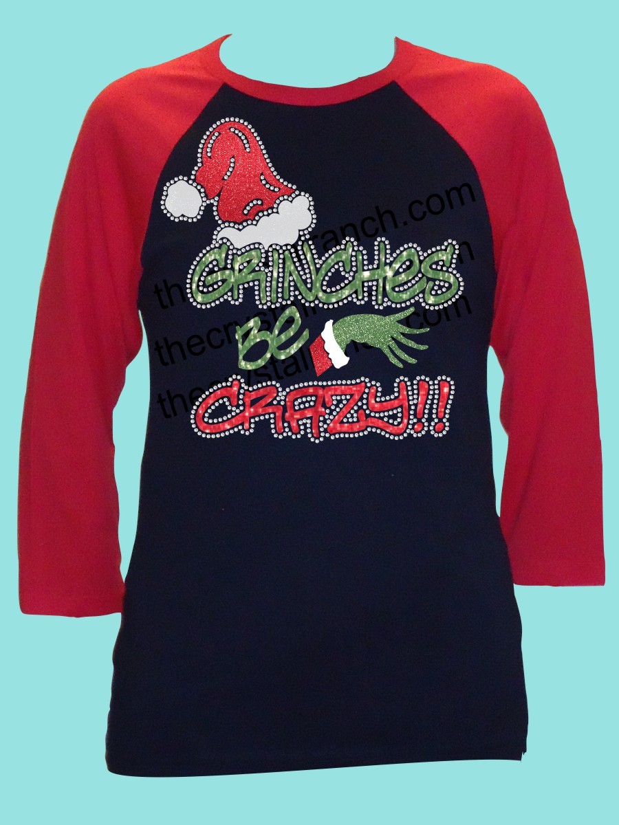 Grinches Be Crazy Rhinestone and Glitter Tee THV035