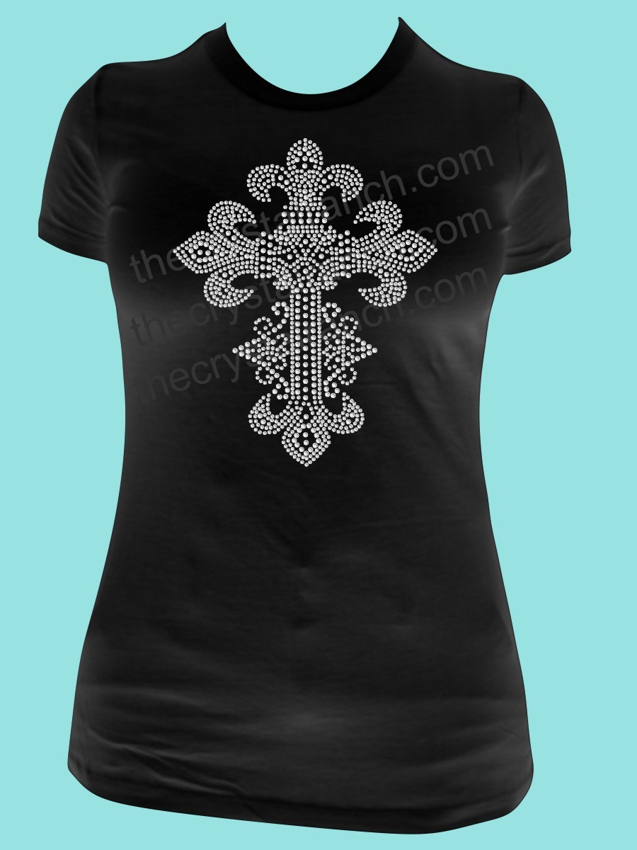 Saints Cross Rhinestone Tee TJ018