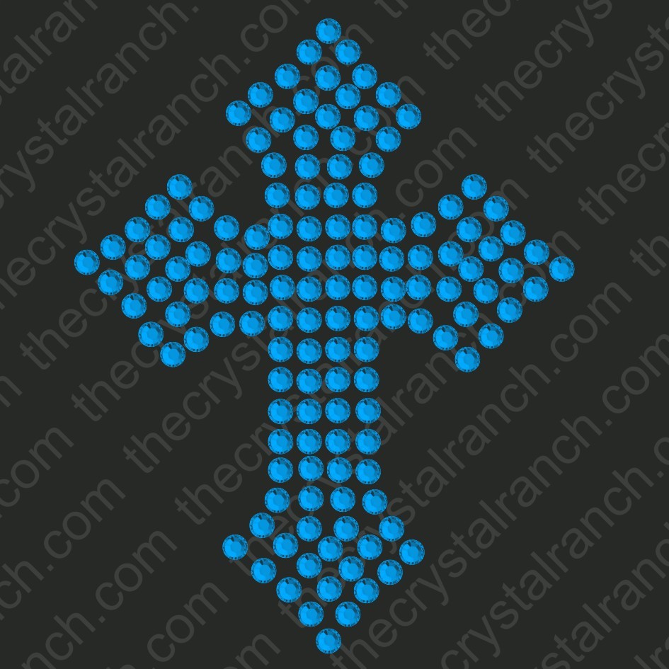 DJ042 Cross Rhinestone Decal
