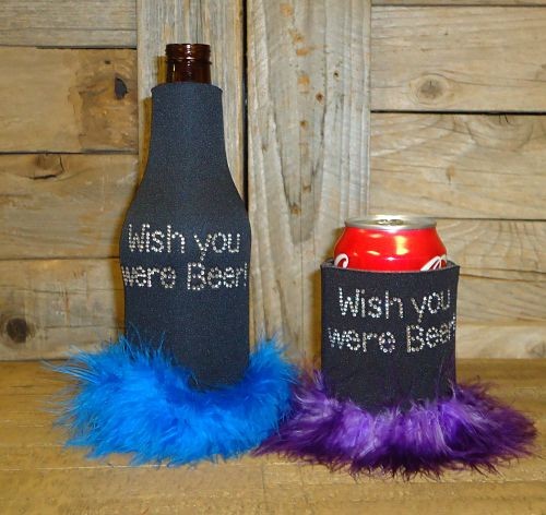 Wish You were Beer Rhinestone Drink Koozie KB128