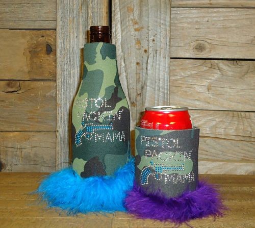 Pistol Packin' Mama Rhinestone Drink Koozie KR074