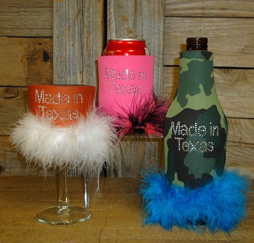 Made in Texas Rhinestone Drink Koozie KR135