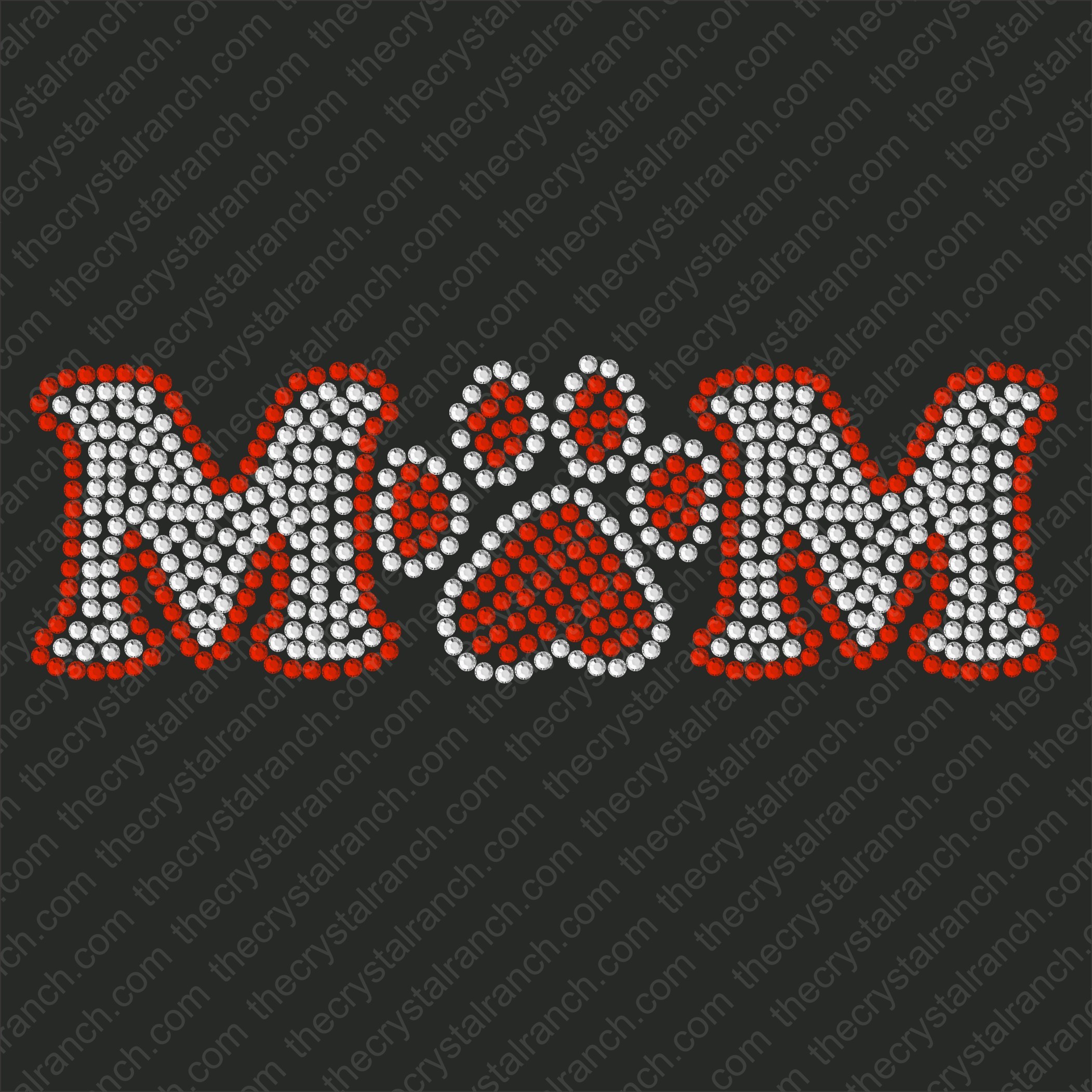 D013  Mom with Paw Print Rhinestone Decal