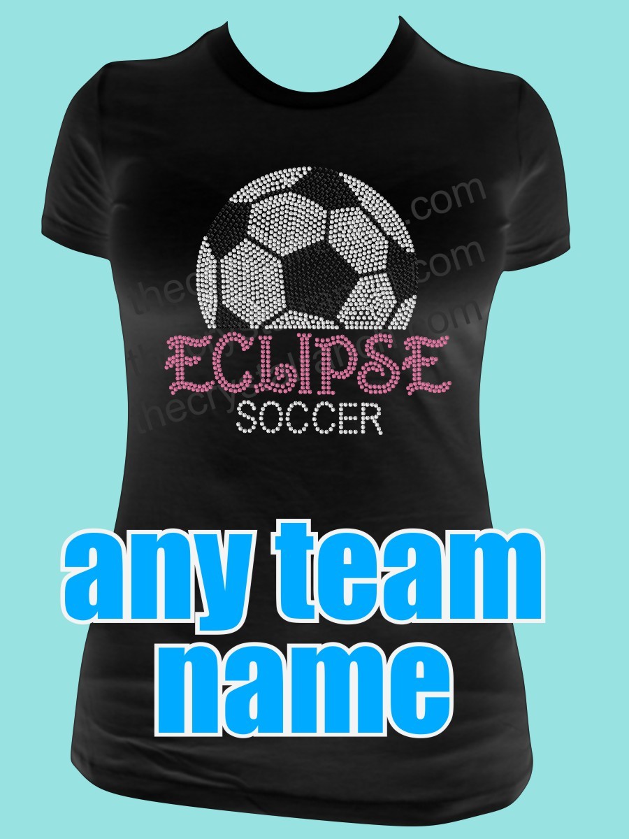YOUR SOCCER TEAM Custom Rhinestone Tee TP007 