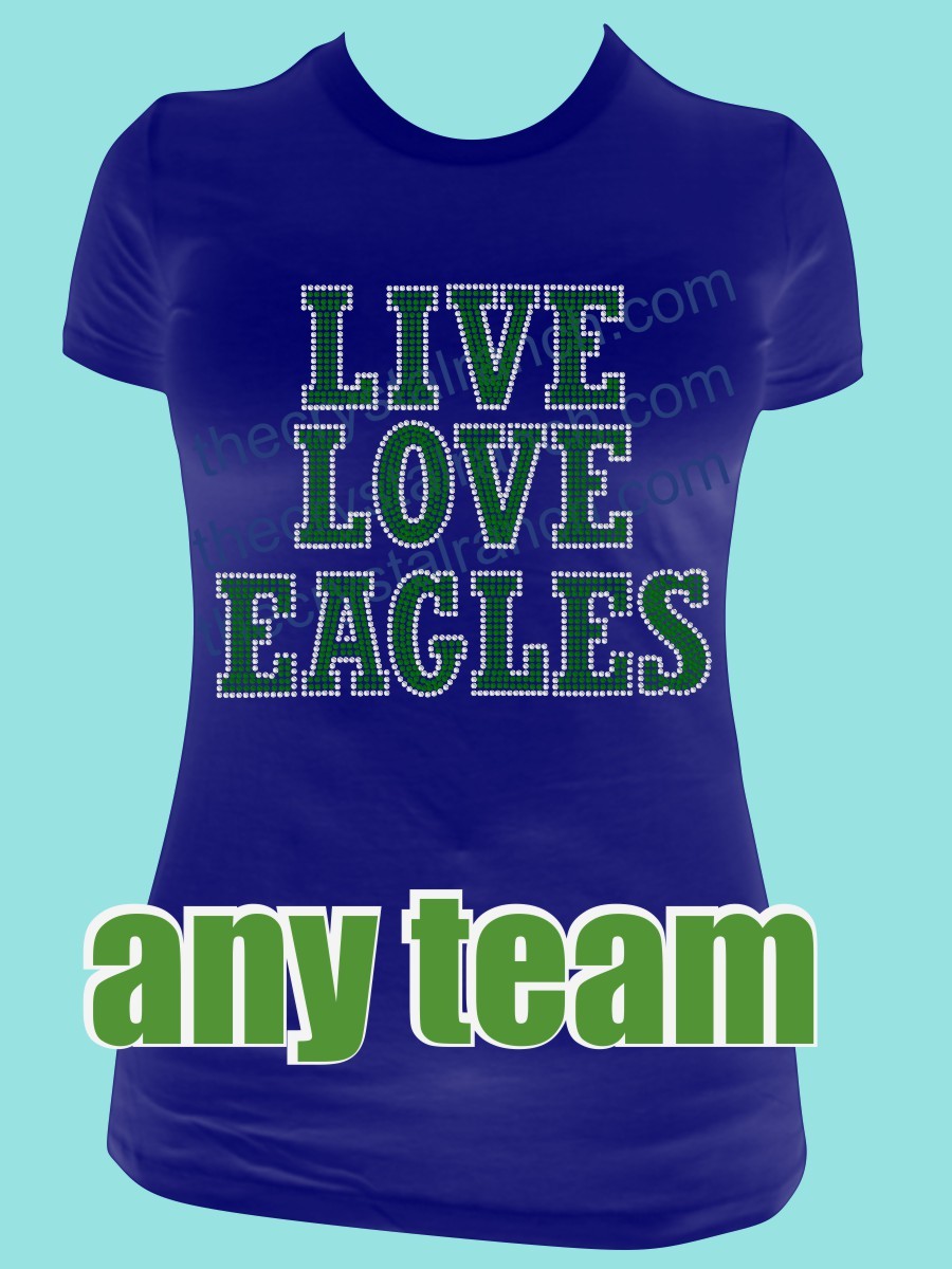 Live Love Your Team Rhinestone Tee TP041A