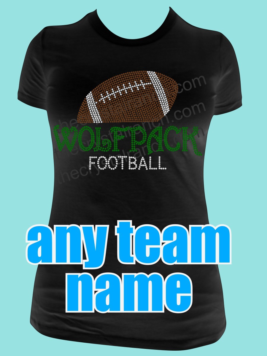 YOUR FOOTBALL TEAM Custom Rhinestone Tee TP042