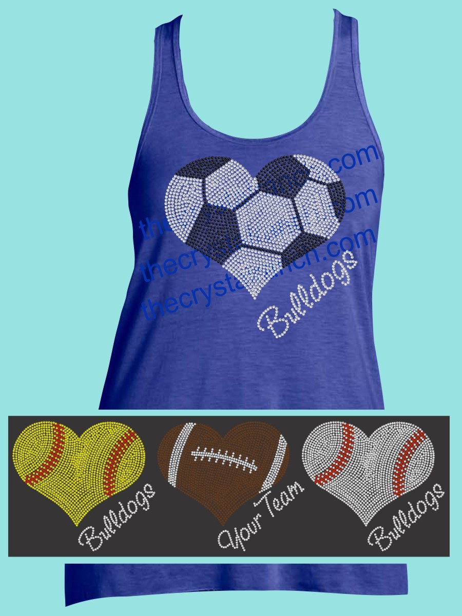 Sports Heart Rhinestone Tee TS341