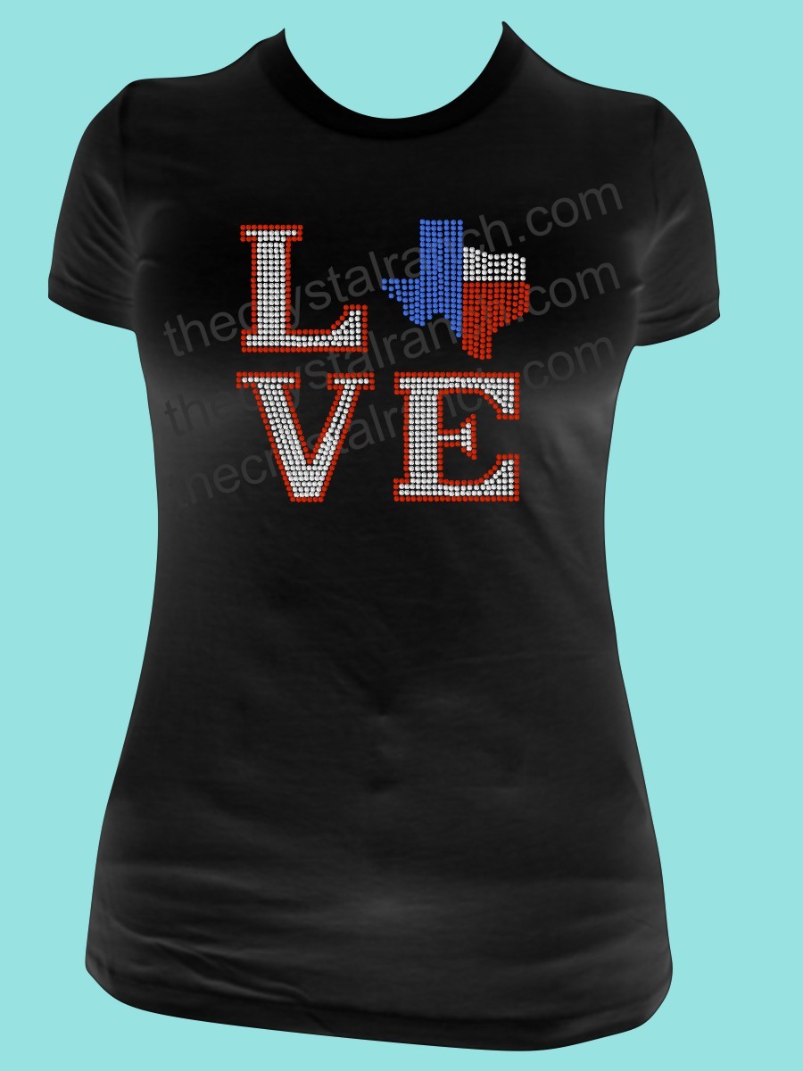 Love Texas Rhinestone Tee TR098