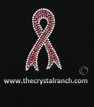 D015 Support Ribbon Rhinestone Decal
